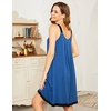 image:imageEkouaer Womens Nightgown Sleeveless Sleepwear Wide Strap Sleep Shirt Pleated Scoopneck Nightshirt S4XLNavy Blue