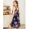 image:imageEkouaer Womens Nightgown Sleeveless Sleepwear Wide Strap Sleep Shirt Pleated Scoopneck Nightshirt S4XLNavy Blue Orange Flower