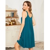 image:imageEkouaer Womens Nightgown Sleeveless Sleepwear Wide Strap Sleep Shirt Pleated Scoopneck Nightshirt S4XLPeacock Blue