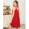 image:imageEkouaer Womens Nightgown Sleeveless Sleepwear Wide Strap Sleep Shirt Pleated Scoopneck Nightshirt S4XLRed