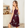 image:imageEkouaer Womens Nightgown Sleeveless Sleepwear Wide Strap Sleep Shirt Pleated Scoopneck Nightshirt S4XLRed Charming Flower
