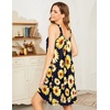 image:imageEkouaer Womens Nightgown Sleeveless Sleepwear Wide Strap Sleep Shirt Pleated Scoopneck Nightshirt S4XLYellow Sun Flower