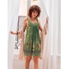 image:imageEkouaer Womens Nightgown Vneck Chemise Sleepwear Lace Nightwear Soft Lingerie for WomenBoho Green Floral