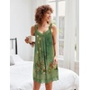 image:imageEkouaer Womens Nightgown Vneck Chemise Sleepwear Lace Nightwear Soft Lingerie for WomenBoho Green Floral