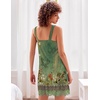 image:imageEkouaer Womens Nightgown Vneck Chemise Sleepwear Lace Nightwear Soft Lingerie for WomenBoho Green Floral