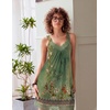 image:imageEkouaer Womens Nightgown Vneck Chemise Sleepwear Lace Nightwear Soft Lingerie for WomenBoho Green Floral