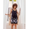 image:imageEkouaer Womens Nightgown Vneck Chemise Sleepwear Lace Nightwear Soft Lingerie for WomenDeep Purple Floral