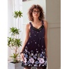 image:imageEkouaer Womens Nightgown Vneck Chemise Sleepwear Lace Nightwear Soft Lingerie for WomenDeep Purple Floral
