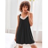 image:imageEkouaer Womens Nightgown Vneck Chemise Sleepwear Lace Nightwear Soft Lingerie for WomenWhite Lace Black