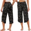 image:imageEkouaer Womens Pajama Pants Capri 2026 Wide Leg Lounge Pj Pants Summer Comfy Drawstring Pajama Bottoms with PocketsBlack Cat Print