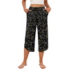image:imageEkouaer Womens Pajama Pants Capri 2026 Wide Leg Lounge Pj Pants Summer Comfy Drawstring Pajama Bottoms with PocketsBlack Cat Print