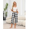 image:imageEkouaer Womens Pajama Pants Capri 2026 Wide Leg Lounge Pj Pants Summer Comfy Drawstring Pajama Bottoms with PocketsBlack Plaid