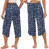 image:imageEkouaer Womens Pajama Pants Capri 2026 Wide Leg Lounge Pj Pants Summer Comfy Drawstring Pajama Bottoms with PocketsBlue Flower