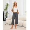 image:imageEkouaer Womens Pajama Pants Capri 2026 Wide Leg Lounge Pj Pants Summer Comfy Drawstring Pajama Bottoms with PocketsDark Gray