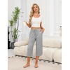 image:imageEkouaer Womens Pajama Pants Capri 2026 Wide Leg Lounge Pj Pants Summer Comfy Drawstring Pajama Bottoms with PocketsLight Gray