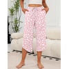 image:imageEkouaer Womens Pajama Pants Capri 2026 Wide Leg Lounge Pj Pants Summer Comfy Drawstring Pajama Bottoms with PocketsPink Leopard