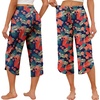 image:imageEkouaer Womens Pajama Pants Capri 2026 Wide Leg Lounge Pj Pants Summer Comfy Drawstring Pajama Bottoms with PocketsRed Flower