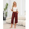 image:imageEkouaer Womens Pajama Pants Capri 2026 Wide Leg Lounge Pj Pants Summer Comfy Drawstring Pajama Bottoms with PocketsRed Plaid