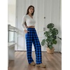 image:imageEkouaer Womens Pajama Pants with Pockets Comfy Casual Wide Leg Yoga Pants Soft Stretch Pajama Bottoms Black SmallBlack Blue Plaid
