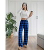 image:imageEkouaer Womens Pajama Pants with Pockets Comfy Casual Wide Leg Yoga Pants Soft Stretch Pajama Bottoms Black SmallBlack Blue Plaid