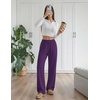 image:imageEkouaer Womens Pajama Pants with Pockets Comfy Casual Wide Leg Yoga Pants Soft Stretch Pajama Bottoms Black SmallDark Purple