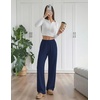 image:imageEkouaer Womens Pajama Pants with Pockets Comfy Casual Wide Leg Yoga Pants Soft Stretch Pajama Bottoms Black SmallNavy