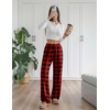 image:imageEkouaer Womens Pajama Pants with Pockets Comfy Casual Wide Leg Yoga Pants Soft Stretch Pajama Bottoms Black SmallRed Black Plaid