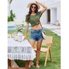 image:imageEkouaer Womens Pajama Set Ribbed Knit Soft Shorts Pjs Summer Sleepwear Two Piece Casual Lounge Sets with Drawstring amp PocketsArmy Green