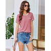 image:imageEkouaer Womens Pajama Set Ribbed Knit Soft Shorts Pjs Summer Sleepwear Two Piece Casual Lounge Sets with Drawstring amp PocketsDark Pink