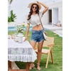 image:imageEkouaer Womens Pajama Set Ribbed Knit Soft Shorts Pjs Summer Sleepwear Two Piece Casual Lounge Sets with Drawstring amp PocketsLight Gray