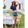 image:imageEkouaer Womens Pajama Set Ribbed Knit Soft Shorts Pjs Summer Sleepwear Two Piece Casual Lounge Sets with Drawstring amp PocketsNavy Blue