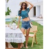 image:imageEkouaer Womens Pajama Set Ribbed Knit Soft Shorts Pjs Summer Sleepwear Two Piece Casual Lounge Sets with Drawstring amp PocketsSlate Teal