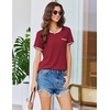 image:imageEkouaer Womens Pajama Set Ribbed Knit Soft Shorts Pjs Summer Sleepwear Two Piece Casual Lounge Sets with Drawstring amp PocketsWine Red