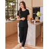 image:imageEkouaer Womens Pajama Sets Short Sleeve Lounge Sets for Women Printed Jogger Pajama Set 2 Piece Pj Sets With Pockets SXXLBlack