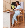 image:imageEkouaer Womens Pajama Sets Short Sleeve Lounge Sets for Women Printed Jogger Pajama Set 2 Piece Pj Sets With Pockets SXXLBlue Star