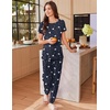 image:imageEkouaer Womens Pajama Sets Short Sleeve Lounge Sets for Women Printed Jogger Pajama Set 2 Piece Pj Sets With Pockets SXXLButterfly