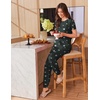 image:imageEkouaer Womens Pajama Sets Short Sleeve Lounge Sets for Women Printed Jogger Pajama Set 2 Piece Pj Sets With Pockets SXXLDark Grey Star