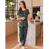 image:imageEkouaer Womens Pajama Sets Short Sleeve Lounge Sets for Women Printed Jogger Pajama Set 2 Piece Pj Sets With Pockets SXXLDark Grey Star