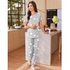 image:imageEkouaer Womens Pajama Sets Short Sleeve Lounge Sets for Women Printed Jogger Pajama Set 2 Piece Pj Sets With Pockets SXXLLight Grey Star