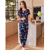 image:imageEkouaer Womens Pajama Sets Short Sleeve Lounge Sets for Women Printed Jogger Pajama Set 2 Piece Pj Sets With Pockets SXXLNavy Blue Dinosaur