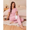 image:imageEkouaer Womens Pajama Sets Short Sleeve Lounge Sets for Women Printed Jogger Pajama Set 2 Piece Pj Sets With Pockets SXXLPink