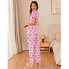 image:imageEkouaer Womens Pajama Sets Short Sleeve Lounge Sets for Women Printed Jogger Pajama Set 2 Piece Pj Sets With Pockets SXXLPink Bow