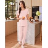 image:imageEkouaer Womens Pajama Sets Short Sleeve Lounge Sets for Women Printed Jogger Pajama Set 2 Piece Pj Sets With Pockets SXXLPink Stripe