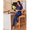 image:imageEkouaer Womens Pajama Sets Short Sleeve Lounge Sets for Women Printed Jogger Pajama Set 2 Piece Pj Sets With Pockets SXXLSun Moon Stars