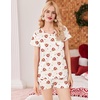 image:imageEkouaer Womens Pajama Sets Short Sleeve Pajamas for Women Sets Soft Lounge Sets Casual V Neck Sleepwear PJSChampagne Christmas Teddy