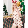 image:imageEkouaer Womens Pajama Sets Short Sleeve Pajamas for Women Sets Soft Lounge Sets Casual V Neck Sleepwear PJSChampagne Christmas Teddy