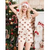 image:imageEkouaer Womens Pajama Sets Short Sleeve Pajamas for Women Sets Soft Lounge Sets Casual V Neck Sleepwear PJSChampagne Christmas Teddy