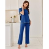 image:imageEkouaer Womens Pajama Sets Short Sleeve Pj Sets with Long Pants 2 Piece Lounge Sets Soft Summer Sleepwear SXXLSky Blue