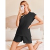 image:imageEkouaer Womens Pajamas Cap Sleeve Knit Lounge Set 2 Piece Soft Pjs Loungewear Sweater Sets
