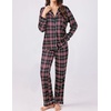 image:imageEkouaer Womens Pajamas Set 2 Piece Button Down Pjs Soft Long Sleeve Top and Pants Sleepwear Set Lounge SetsBblack Plaid